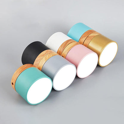Skandinavisk Macaron LED loftlampe | Trædetalje indbygget montage