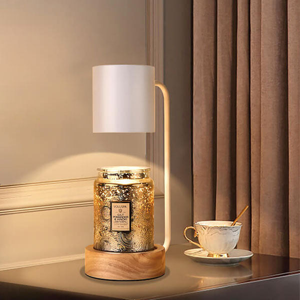 Japansk minimalistisk bordlampe | Træ- og metaldesign