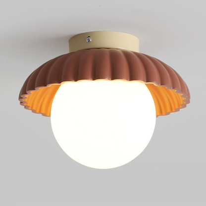 Iron gangloftlampe | Moderne glas- og metalloftlampe uden kant