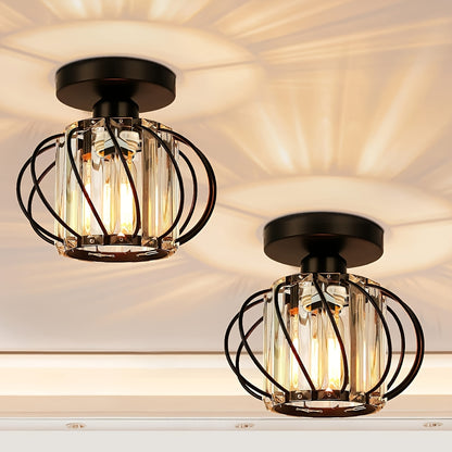 Lampada da soffitto a gabbia industriale moderna | Elegante plafoniera semi incassata