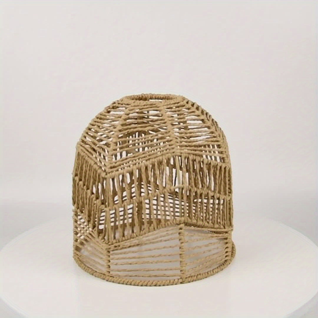 Handwoven Rope Pendant Shade | Rustic Farmhouse Chandelier Design