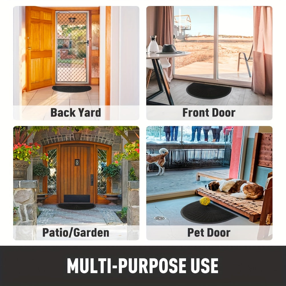 Semi-Circle Rubber Door Mat | Non-Slip Outdoor Entrance Mat