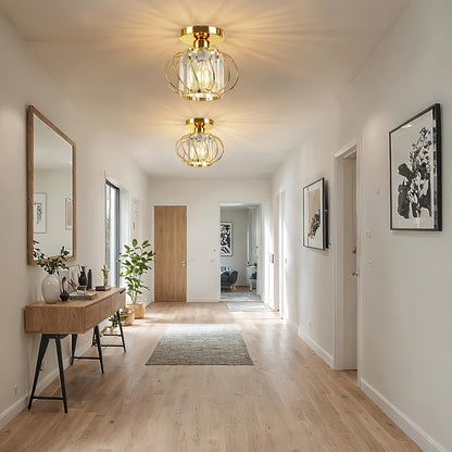 Lampada da soffitto a gabbia industriale moderna | Elegante plafoniera semi incassata