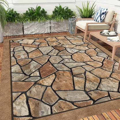 Tapete Exterior StoneCraft | Tapete de Pátio Durável e Lavável