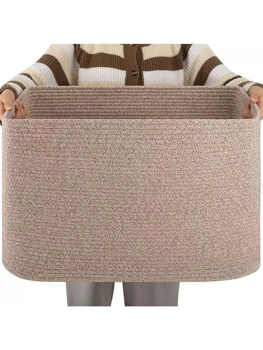 Laundry Basket Large Rope Rectangular Storage Handles