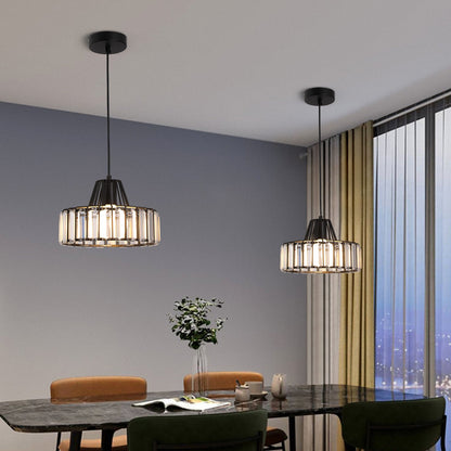 Moderne sort krystalpendel | Elegant hængelampe