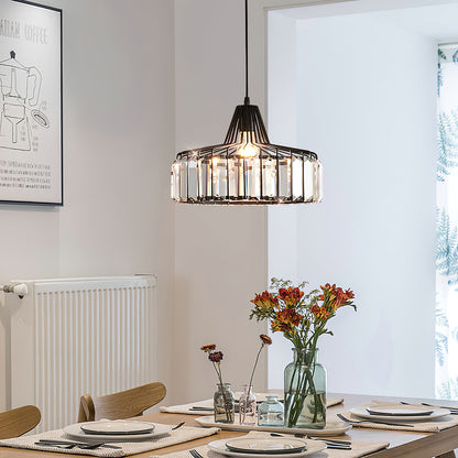 Moderne sort krystalpendel | Elegant hængelampe