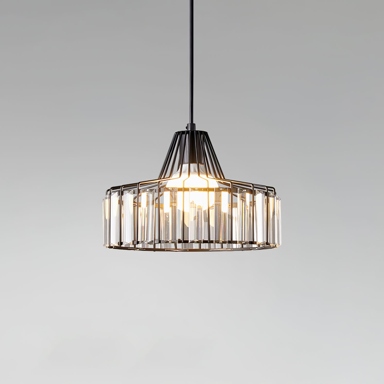 Modern Black Crystal Pendant Light | Elegant Hanging Fixture