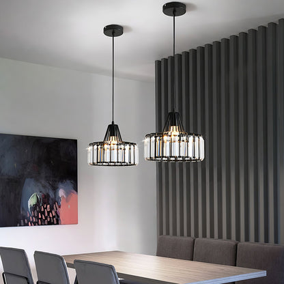 Moderne sort krystalpendel | Elegant hængelampe