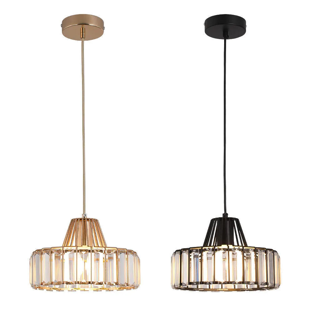 Modern Black Crystal Pendant Light | Elegant Hanging Fixture