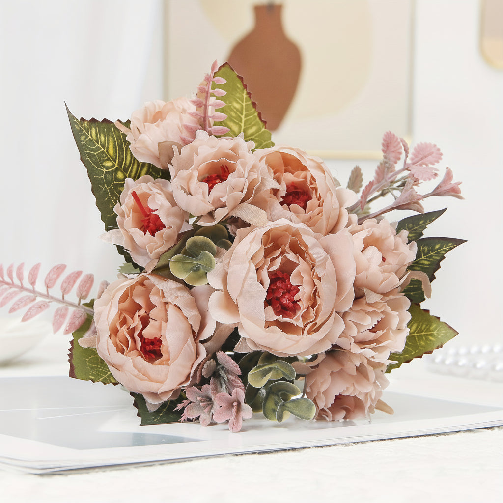 Blomsterbuket Mors Dag Gave Kunstig Pæon Hjemmedekoration