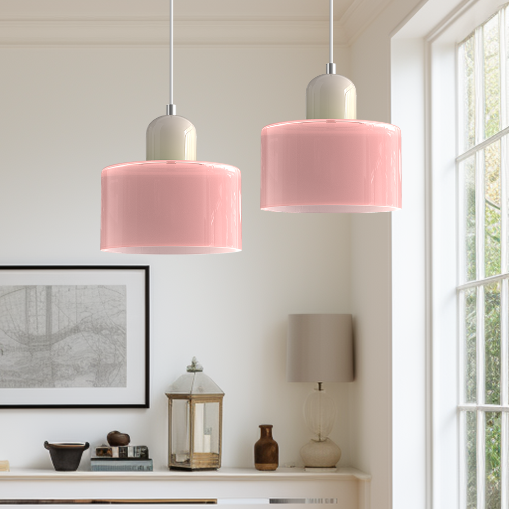 Bauhaus-Glas-Hängeleuchte | Buntes modernistisches Design
