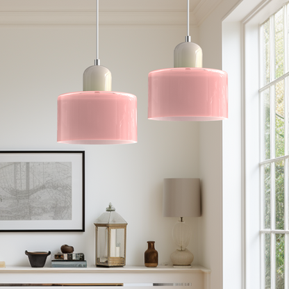 Bauhaus-Glas-Hängeleuchte | Buntes modernistisches Design