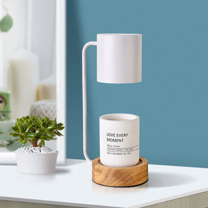 Japansk minimalistisk bordlampe | Træ- og metaldesign