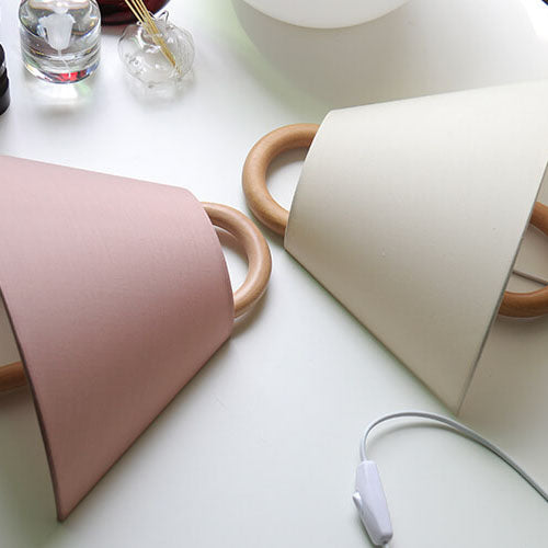 Nordic Wooden Wall Lamp | Minimalist Fabric Shade Sconce
