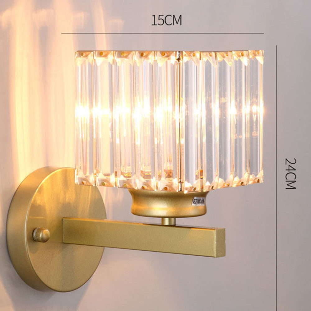 Lampada da parete in cristallo | Applique moderna in vetro e ferro