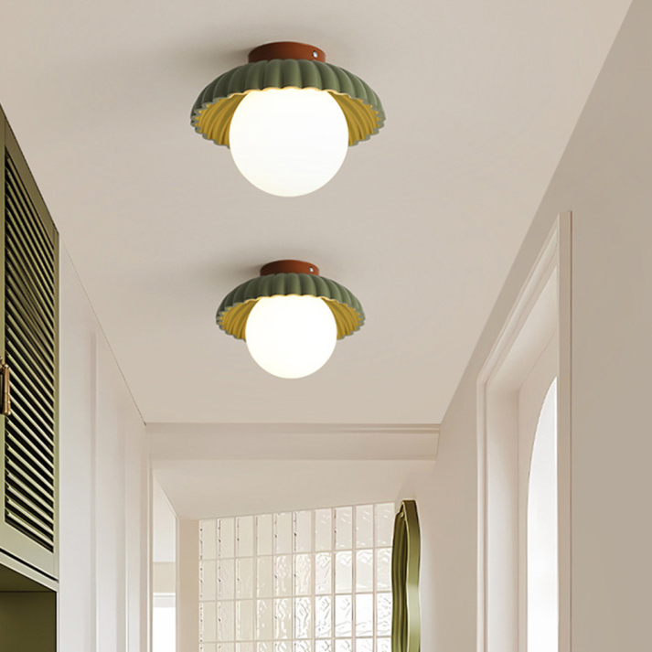 Iron gangloftlampe | Moderne glas- og metalloftlampe uden kant