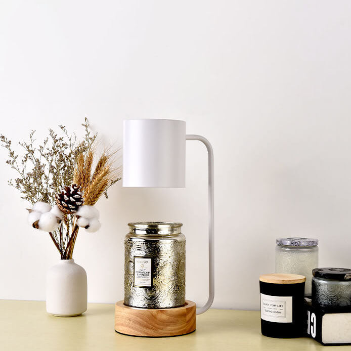 Japansk minimalistisk bordlampe | Træ- og metaldesign