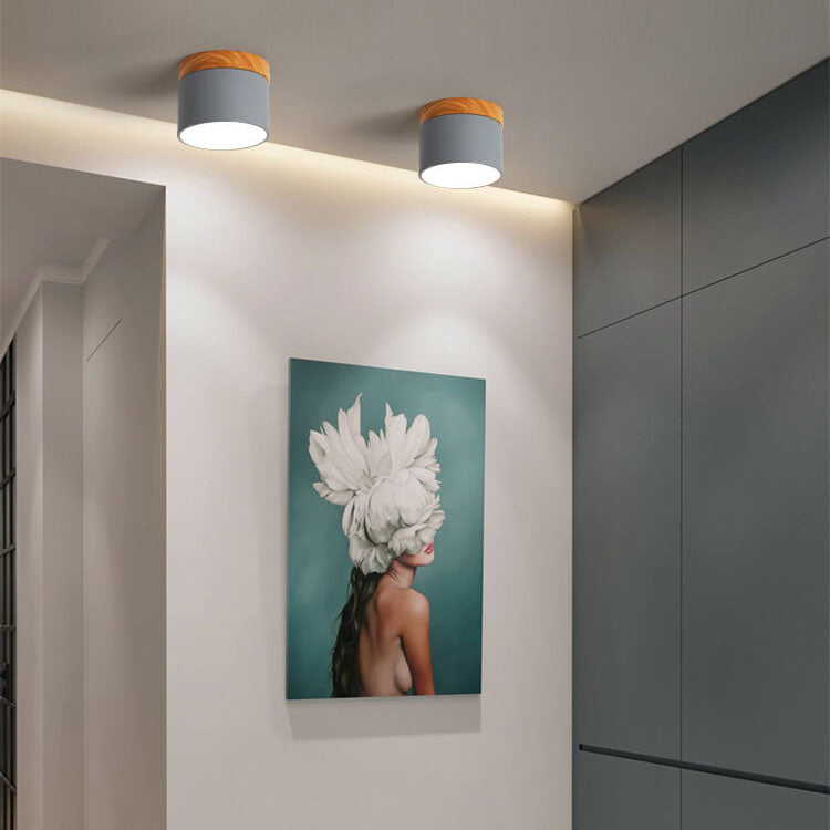 Skandinavisk Macaron LED loftlampe | Trædetalje indbygget montage