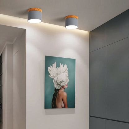 Skandinavisk Macaron LED loftlampe | Trædetalje indbygget montage