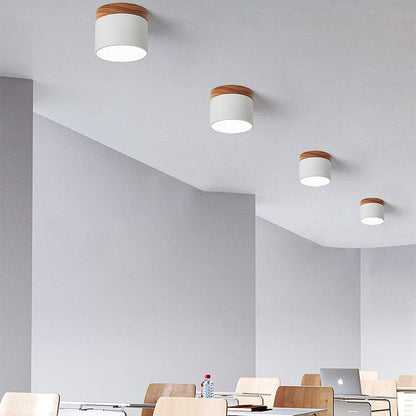 Skandinavisk Macaron LED loftlampe | Trædetalje indbygget montage