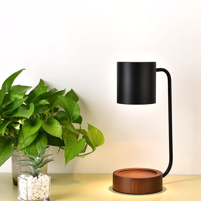 Japansk minimalistisk bordlampe | Træ- og metaldesign