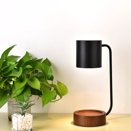 Japansk minimalistisk bordlampe | Træ- og metaldesign