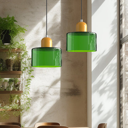 Bauhaus-Glas-Hängeleuchte | Buntes modernistisches Design