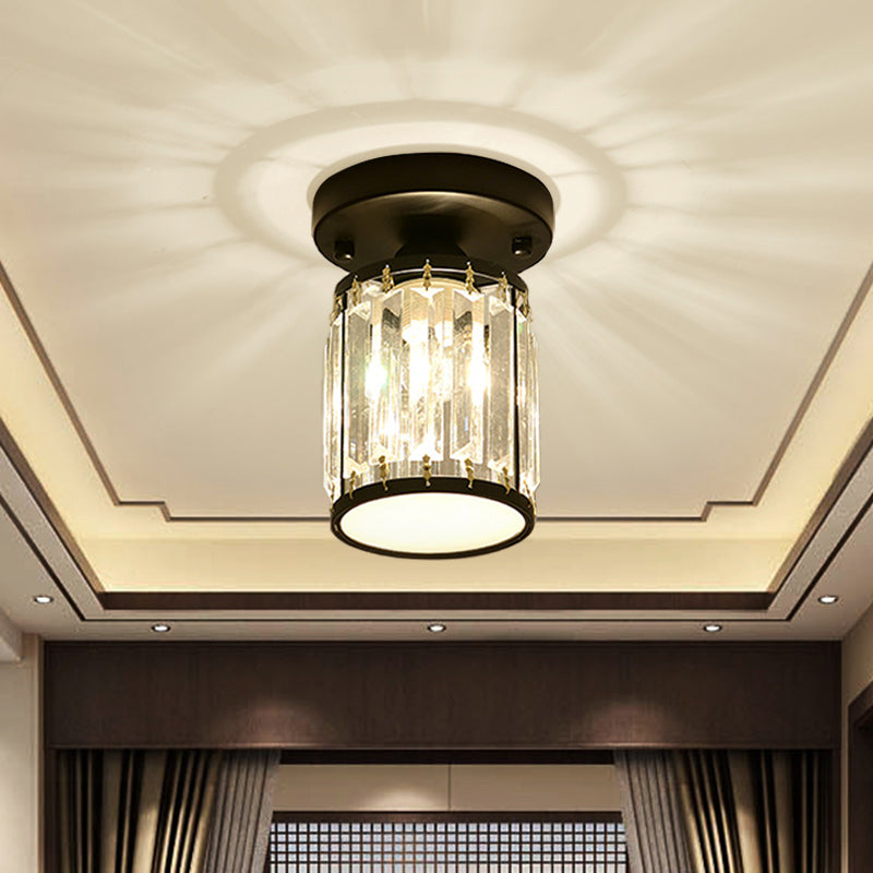 Crystal Foyer Ceiling Light | Modern Semi-Flush Design