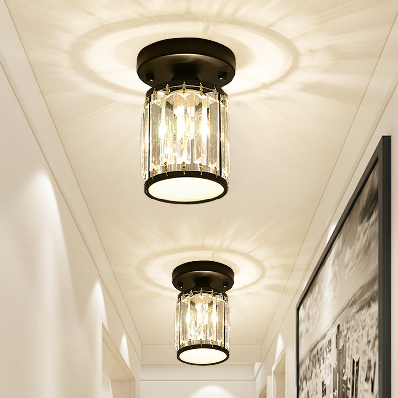 Crystal Foyer Ceiling Light | Modern Semi-Flush Design