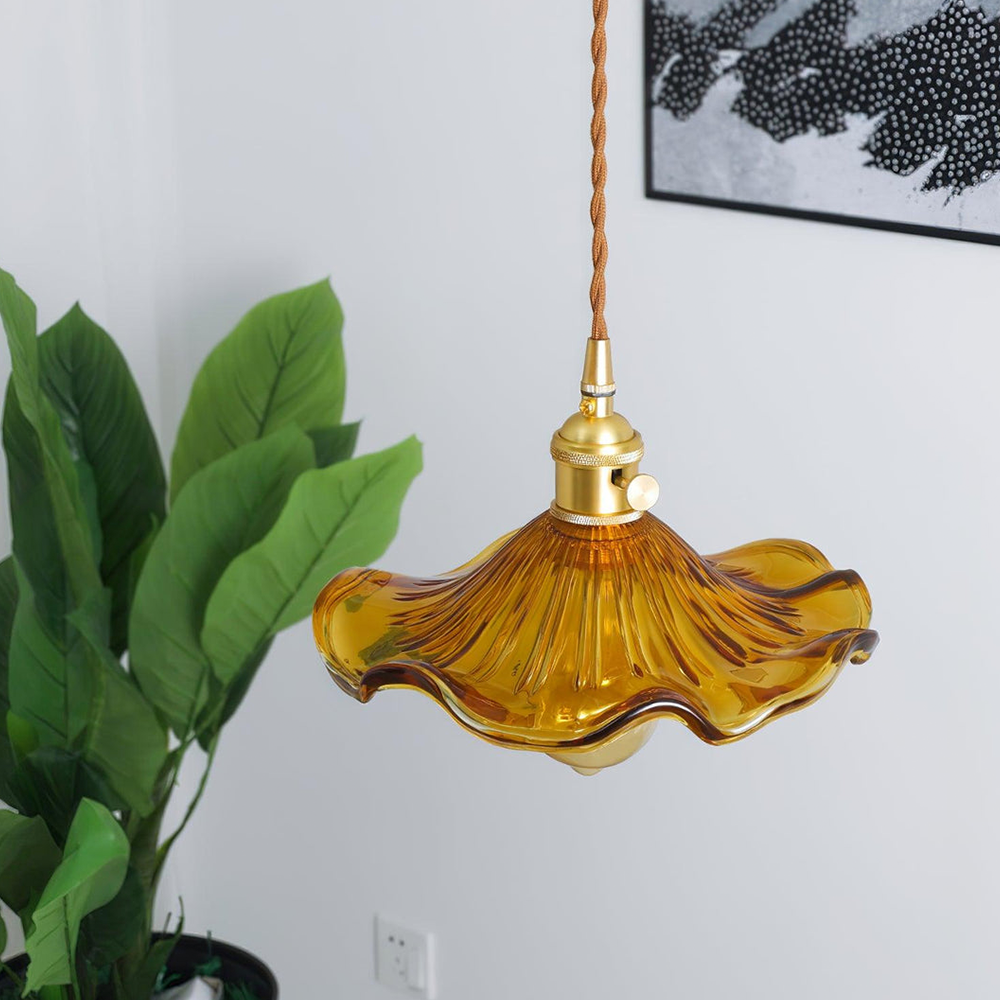 Illuminate Your Room with Elegance | Flower Glass LED Pendant Light