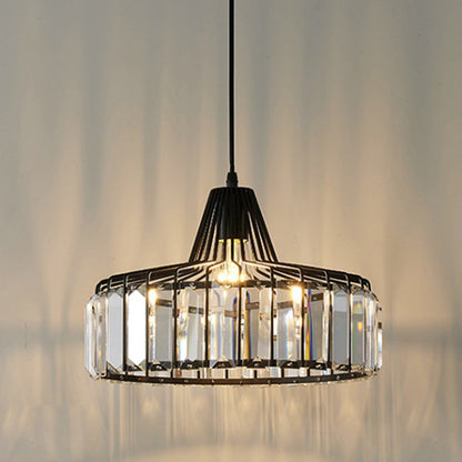 Moderne sort krystalpendel | Elegant hængelampe