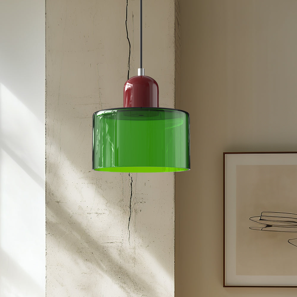 Bauhaus-Glas-Hängeleuchte | Buntes modernistisches Design