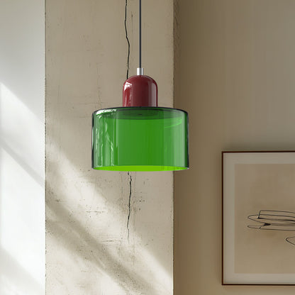 Bauhaus-Glas-Hängeleuchte | Buntes modernistisches Design