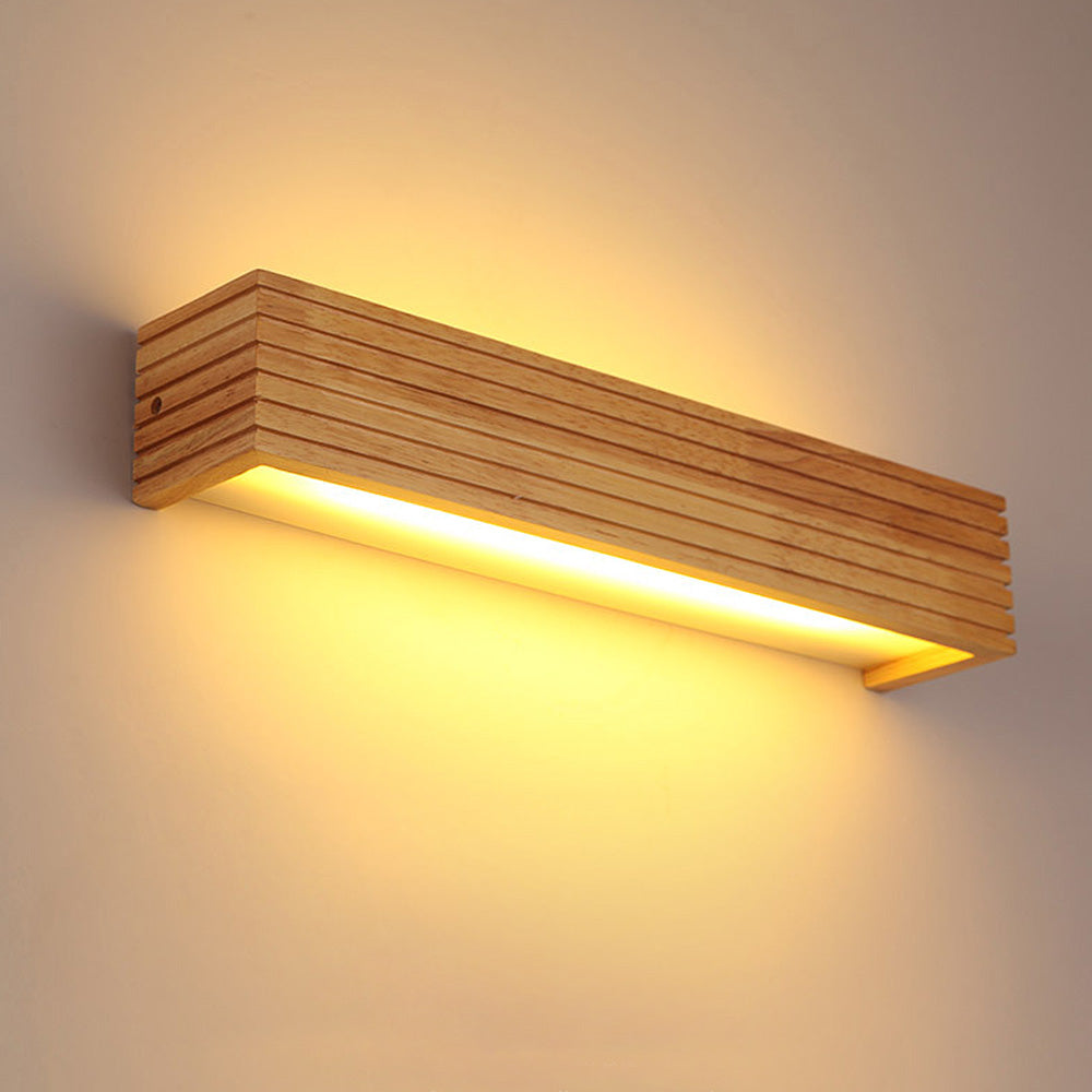 Modern Wooden LED Wall Lamp | Minimalist Bedroom & Living Room Lighting
