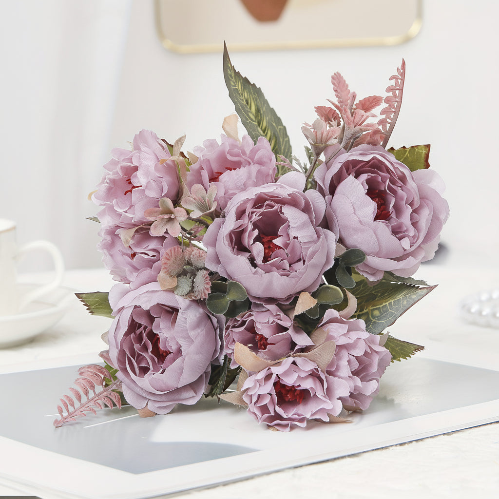 Blomsterbuket Mors Dag Gave Kunstig Pæon Hjemmedekoration