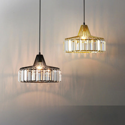 Moderne sort krystalpendel | Elegant hængelampe