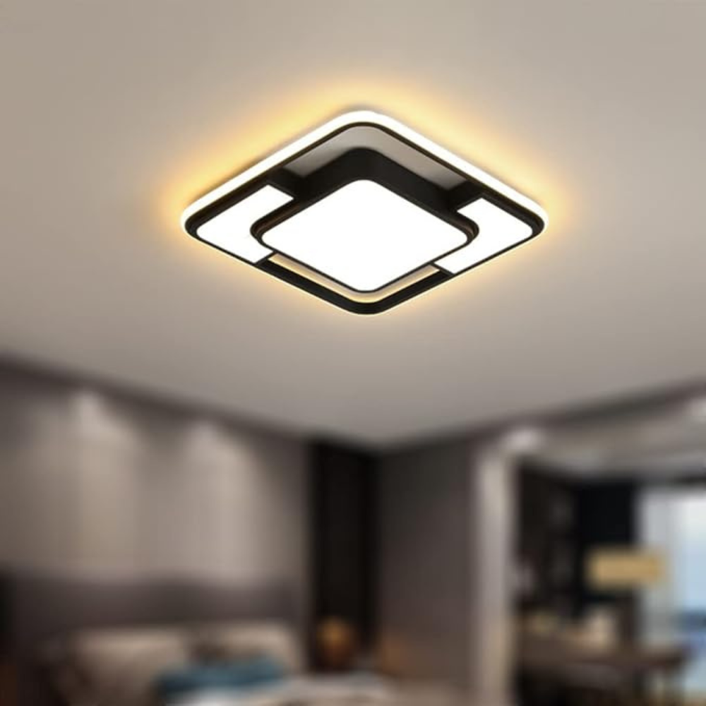 Remote-Controlled LED Ceiling Light | Modern Geometric Design