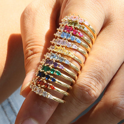 Conjunto de Anéis Dourados para o Dia da Mãe, Empilháveis, com Strass, Estilo Boho