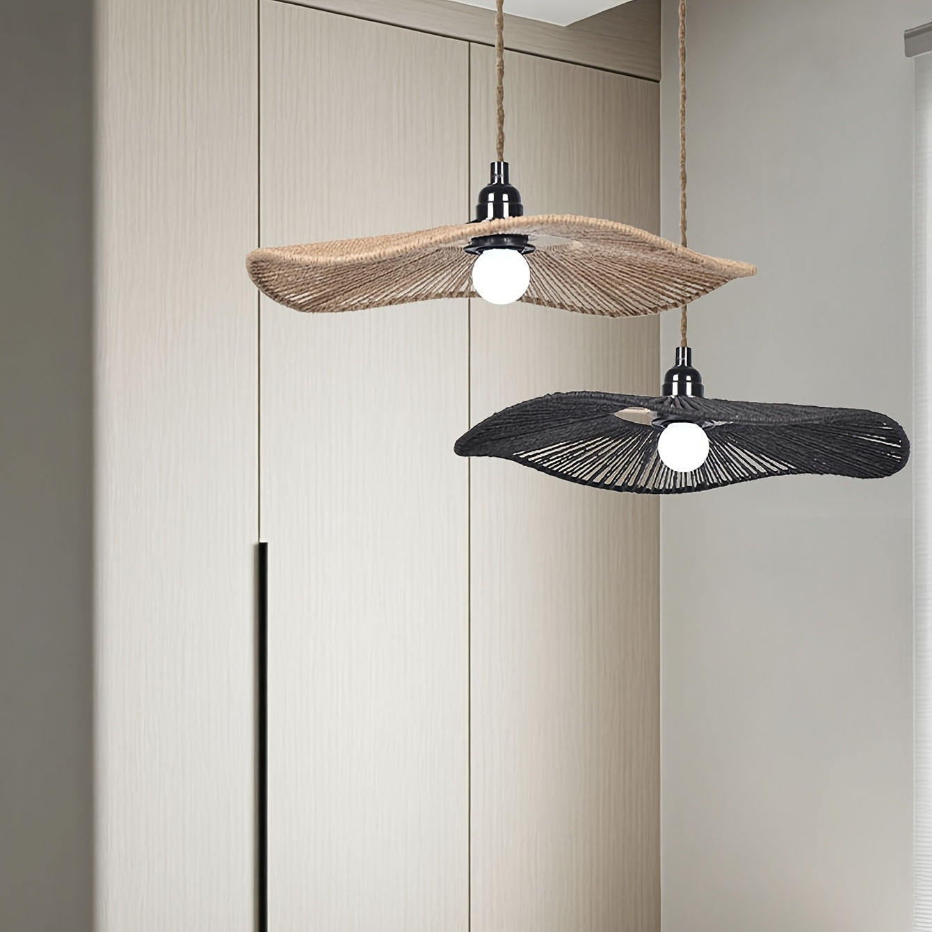 Handwoven Paper Rope Ceiling Light Shade | Natural Artistic Design