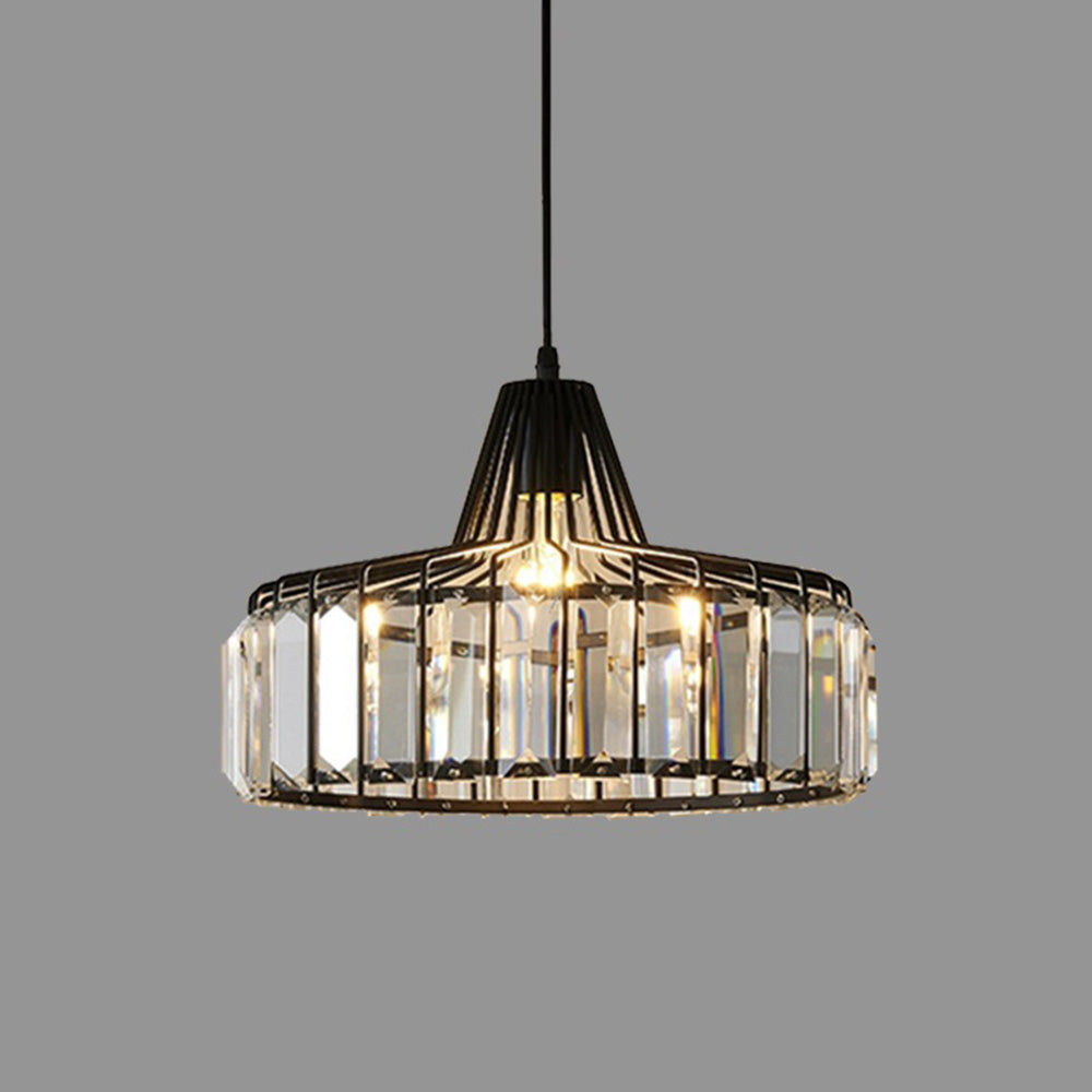 Moderne sort krystalpendel | Elegant hængelampe