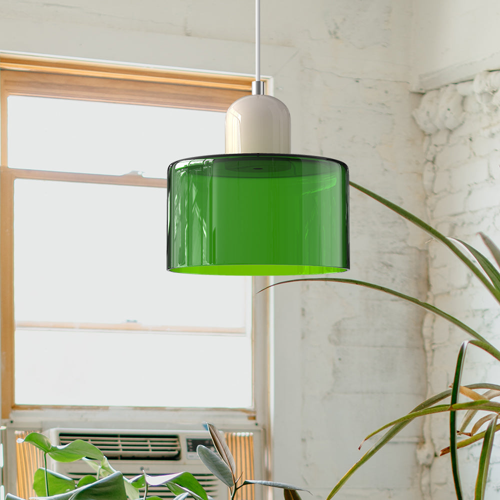 Bauhaus-Glas-Hängeleuchte | Buntes modernistisches Design