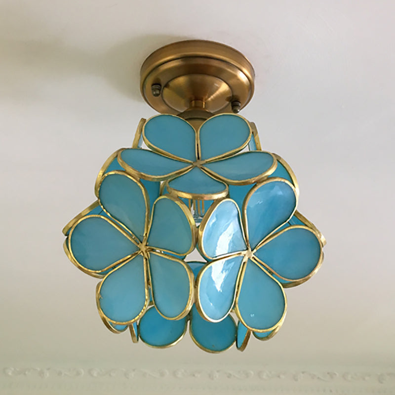 Retro Flower Ceiling Light | Colourful Vintage-Inspired PVC Flush Mount