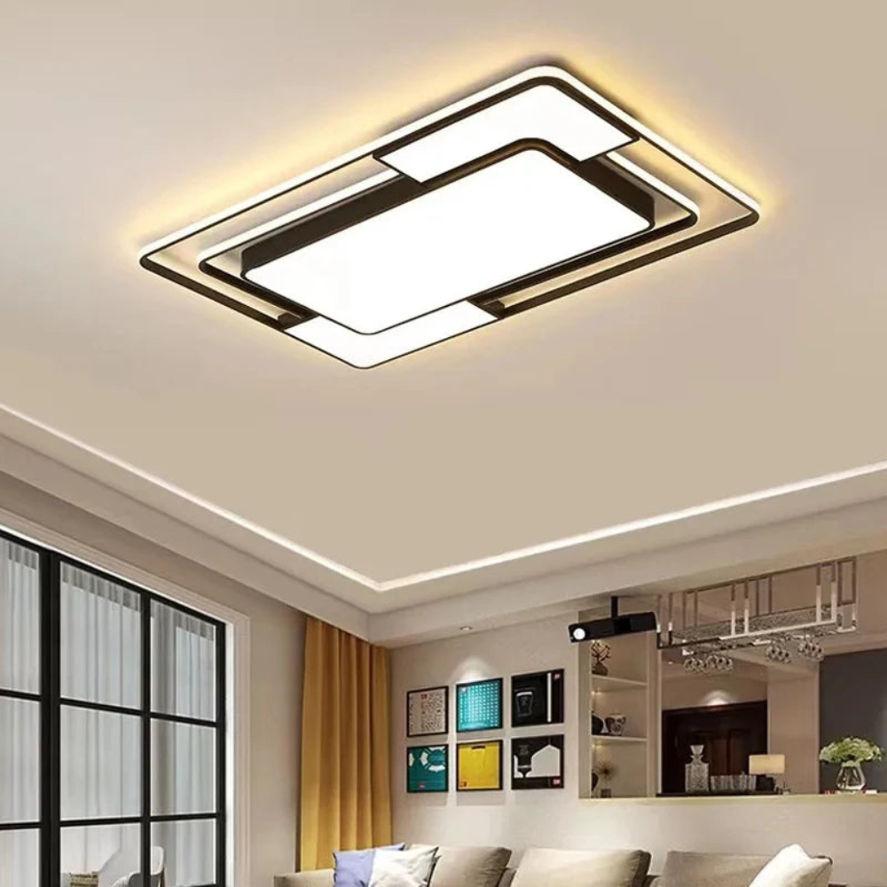 Remote-Controlled LED Ceiling Light | Modern Geometric Design