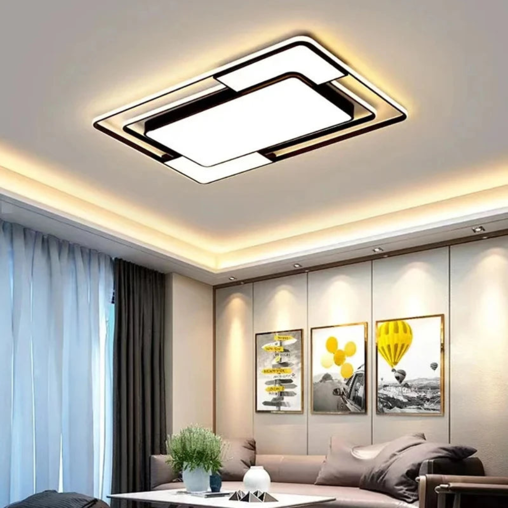 Remote-Controlled LED Ceiling Light | Modern Geometric Design