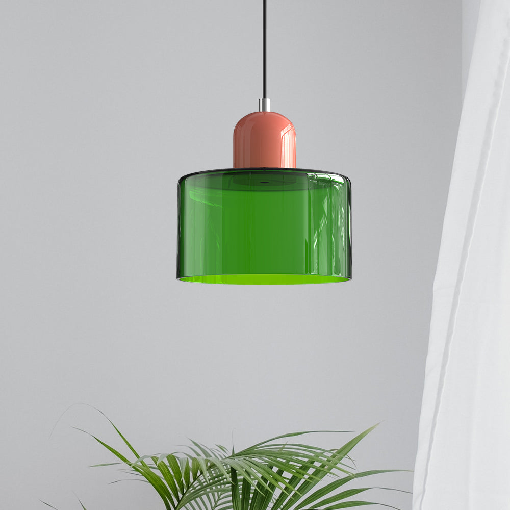 Bauhaus-Glas-Hängeleuchte | Buntes modernistisches Design
