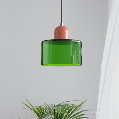 Bauhaus-Glas-Hängeleuchte | Buntes modernistisches Design