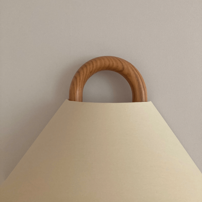 Nordic Wooden Wall Lamp | Minimalist Fabric Shade Sconce