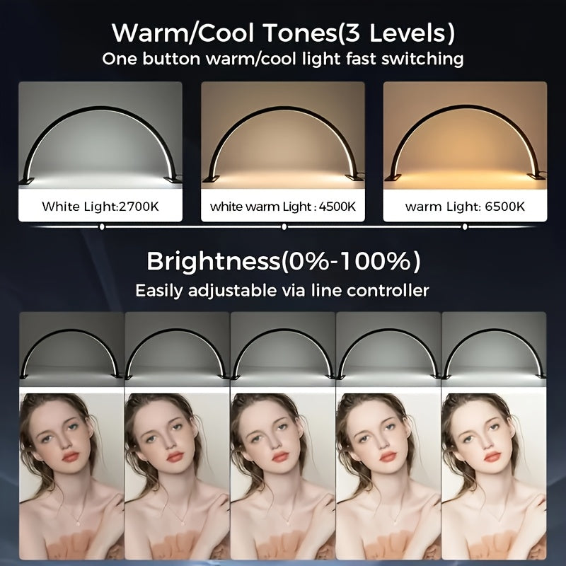 Crescent Moon LED Desk Lamp | Adjustable USB Metal Light