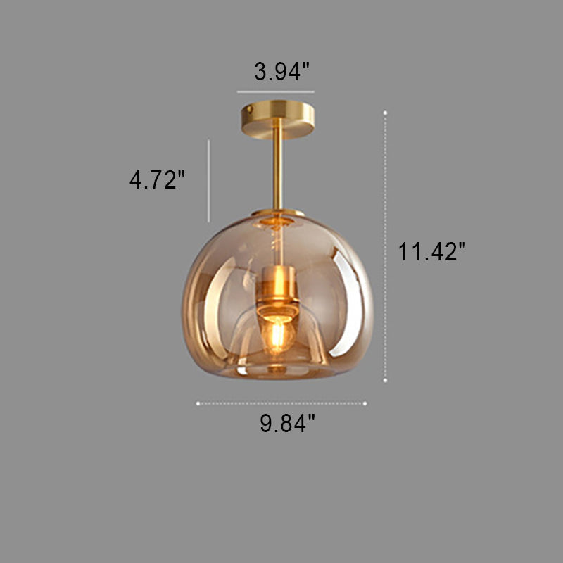 Nordic Glass Ball Ceiling Light | Semi-Flush Mount